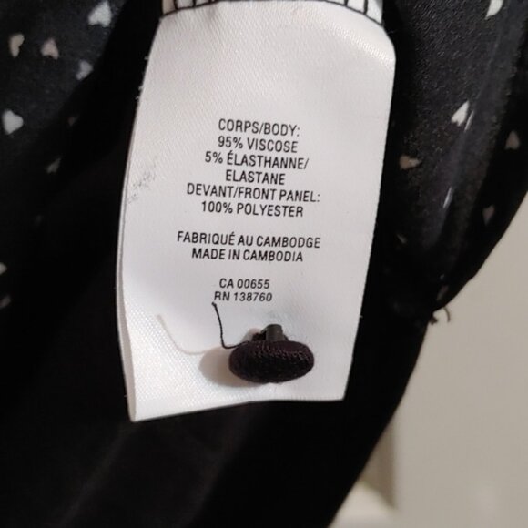 REITMANS plus size XXL black top shirt small white hearts pattern short … - Picture 6 of 6